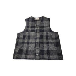 Vintage Filson Mackinaw Wool Vest Gray Buffalo Plaid Men's Size 43 Buttoned USA
